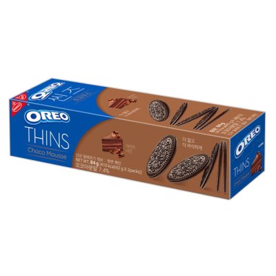 oreo thins choco mousse ขนมคุกกี้สอดไส้ครีมเค้กช็อคโกแลต 84g 오레오 씬즈 초코무스