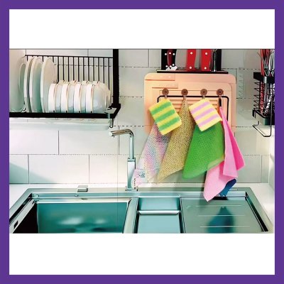 kitchen towel clean scrubber set 1pcs นวัตกรรมผ้าล้างจานชามและเครื่องครัว ไม่ทิ้งสารตกค้าง คราบร่องรอย 키친타올수세미