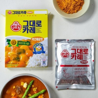 ottogi cool curry (medium) แกงกะหรี่เกาหลี เผ็ดกลาง อาหารสำเร็จรูป 오뚜기 그대로 카레 약간매운맛  200g