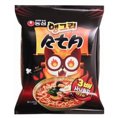 มาม่าเกาหลี รสเผ็ดมาก Nongshim angry neoguri super spicy 121g 농심 앵그리 너구리 made in korea