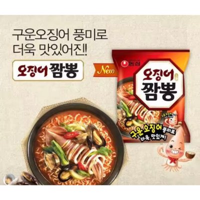 มาม่าเกาหลี nongshim squid champong noodle 124g 오징어짬뽕