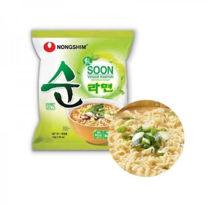 มาม่าเกาหลี มังสวิรัติ  nongshim Soon Veggie Ramyun 112g 농심 순라면(야채)112g