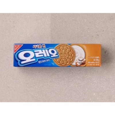 oreo cinnamon bun 80g ขนมคุกกี้สอดไส้ครีมซาลาเปาอบเชย  오레오 시나몬 번