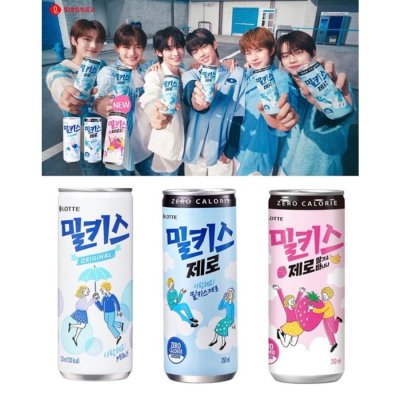 เครื่องดื่มโซดากลิ่นโยเกิร์ต มิลคัส  340 ml Lotte Milkis 밀키스