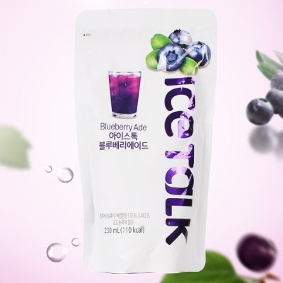 Ice Talk น้ำถุง ขายส่งยกลัง เครื่อมดื่มไอซ์ ทอล์ค บลูเบอร์รี่ Ice Talk bluberry ade 아이스톡 블루베리 (230 มล.) x 50pcs=1box