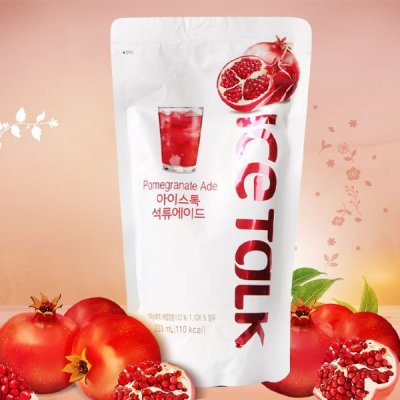 Ice Talk น้ำถุง ขายส่งยกลัง เครื่อมดื่มไอซ์ ทอล์ค ทับทิม Ice Talk pomegranate ade 아이스톡 석류 (230 มล.) x 50pcs=1box