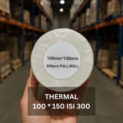 100 x 150 Thermal Label Barcode 100x150 Direct isi 300 pcs ukuran A6