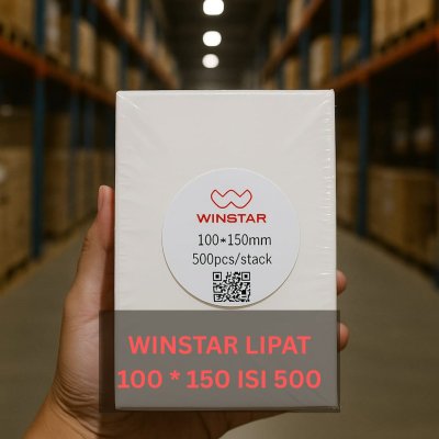 [Kemasan LIPAT] Label Thermal 100x150 ukuran A6 isi 500 (WINSTAR)