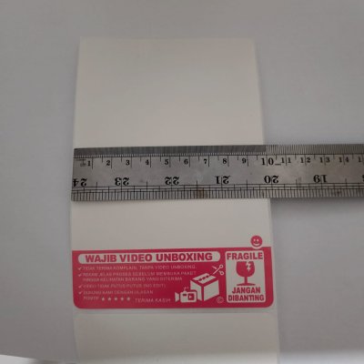 Kertas Label Wajib Unboxing / Sticker Thermal / Resi Barcode Wajib Unboxing Fragile - Ukuran 100mm x 150mm - 1 Roll Isi 500 Pcs