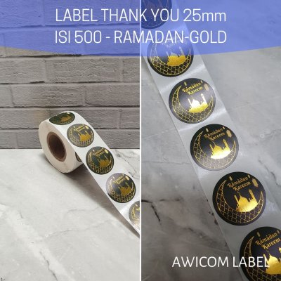 EDISI IDUL FITRI 500 PCS (1 ROLL) Stiker Label Thank You 25mm