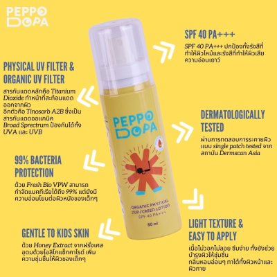 PEPPODOPA Organic Sunscreen Lotion SPF40 PA+++