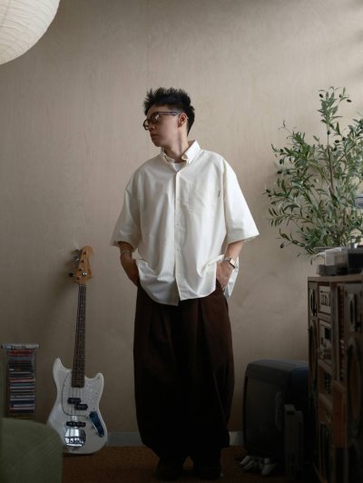 WIDE OXFORD SHIRT SHORT SLEEVE BCKMN STUDIO(copy)