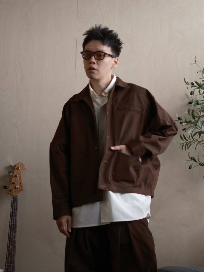 WIDE PLEAT CROP JACKET (Fabric from Japan)