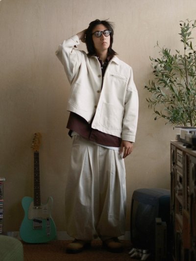 WIDE PLEAT BALLOON PANTS (Fabric from Japan)