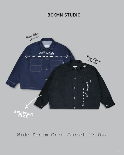 Wide Denim Crop Jacket 13oz. BCKMN STUDIO