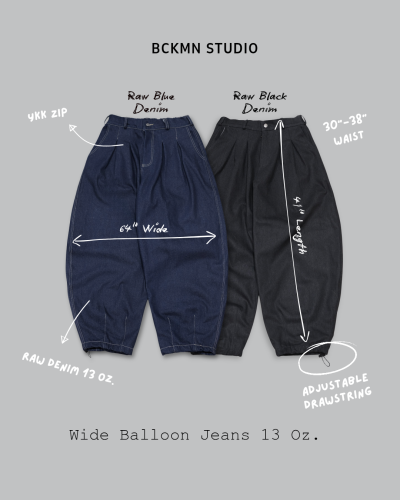 Wide Balloon Jeans 13oz. BCKMN STUDIO