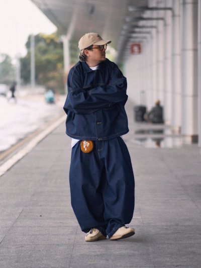 Wide Denim Balloon Set 13oz.