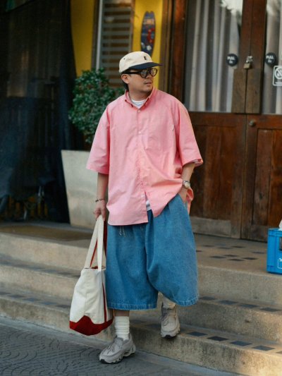 Wide Oxford Shirt Short Sleeve BCKMN STUDIO - Festive Colors