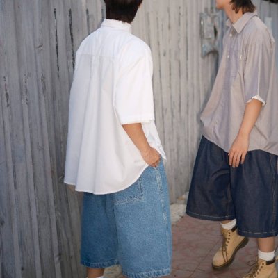 Wide Balloon Half Jeans ยีนส์ขาสั้นผ้าญี่ปุ่น