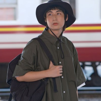 Wide Oxford Shirt Short Sleeve BCKMN STUDIO