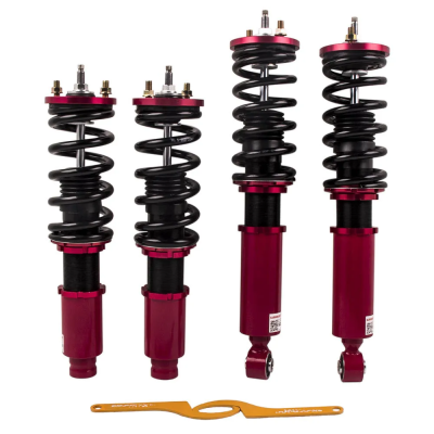 maXpeedingrods โช๊ค คอยล์โอเวอร์ ปรับ 24 ระดับ สำหรับ ฮอนด้า 1996 - 2001 ซีอาร์วี อุปกรณ์ปรับให้ลดระดับลง ระบบกันสะเทือน ตัวปรับสลักเกลียว