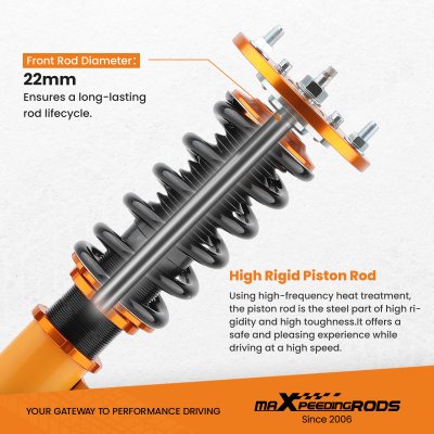 โช๊คสตรัทปรับเกลียว (Coilovers) สําหรับ Toyota Camry 1992-2001 และ Lexus ES300 1997-2001 ปรับระดับความสูงได้ ปรับหนืดได้ 24 ระดับ