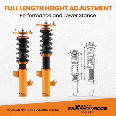 โช๊คสตรัทปรับเกลียว (Coilovers) สําหรับ Toyota Camry 1992-2001 และ Lexus ES300 1997-2001 ปรับระดับความสูงได้ ปรับหนืดได้ 24 ระดับ