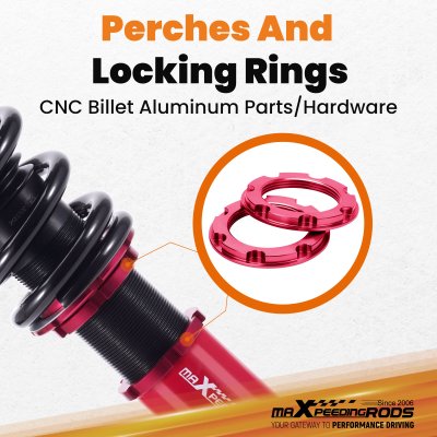 ชุดโช้คสตรัทปรับเกลียว สำหรับ Mitsubishi Eclipse 95-99 ปรับลดความหนืดได้ 24 ระดับ 2ND Gen สีแดง