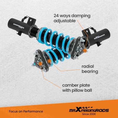 ชุดคอยล์โอเวอร์ (Coilover) โช๊คสตรัท ปรับระดับได้ สำหรับ Honda Civic / Acura ILX (รุ่นอเมริกา) ระบบช่วงล่างปรับโหลดได้ 2012-2015