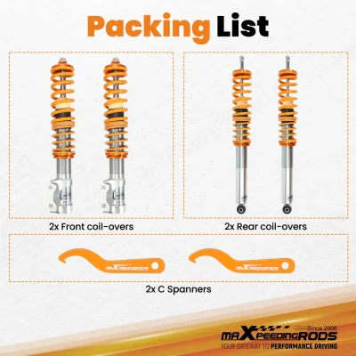 maXpeedingrods ชุดคอยล์โอเวอร์สำหรับ VW Golf MK2 MK3 85-92 JETTA II 1984-1992