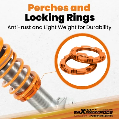 maXpeedingrods ชุดคอยล์โอเวอร์สำหรับ VW Golf MK2 MK3 85-92 JETTA II 1984-1992