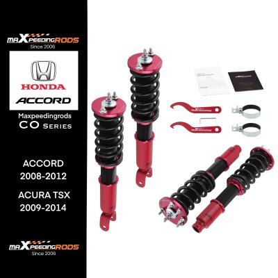 Honda Accord ชุดคอยล์โอเวอร์ (Coilover) โช๊คสตรัทปรับเกลียว สำหรับ Honda Accord ปี 2008-2012 / Acura TSX ปี 2009-2014 ปรับสูง-ต่ำได้