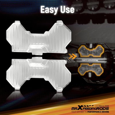 ฟิลเตอร์ครอบไฟแบบใส แบบกระจายแสง maXpeedingrods 5 นิ้ว อุปกรณ์เสริมสำหรับทรงสี่เหลี่ยม ไฟขับขี่ Filters LED (4 ชิ้น) 5  Inch transparent  Flood White light Cover for Auxiliary Driving LED Light Pods，4pcs