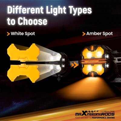 ฟิลเตอร์ครอบไฟสีเหลืองอำพัน maXpeedingrods 3.5  นิ้ว แบบรวมแสง อุปกรณ์เสริมสำหรับไฟ Filters LED ขับขี่ ทรงสี่เหลี่ยม (4 ชิ้น) 3.5 Inch Amber Spotlight Cover for Auxiliary Driving LED Light Pods，4pcs