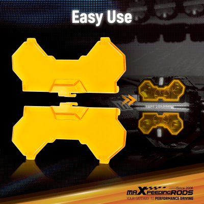 ฟิลเตอร์ครอบไฟสีเหลืองอำพัน maXpeedingrods 3.5  นิ้ว แบบรวมแสง อุปกรณ์เสริมสำหรับไฟ Filters LED ขับขี่ ทรงสี่เหลี่ยม (4 ชิ้น) 3.5 Inch Amber Spotlight Cover for Auxiliary Driving LED Light Pods，4pcs