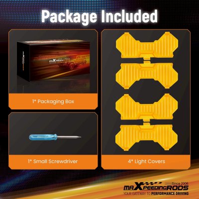 ฟิลเตอร์ครอบไฟ Filters LED สีเหลืองอำพัน maXpeedingrods 3.5 นิ้ว ทรงกลม แบบกระจายแสง อุปกรณ์เสริมสำหรับไฟขับขี่ ออฟโรด - 4 ชิ้น 3.5 Inch Amber  Flood light Cover for Auxiliary Driving LED Light Pods，4pcs