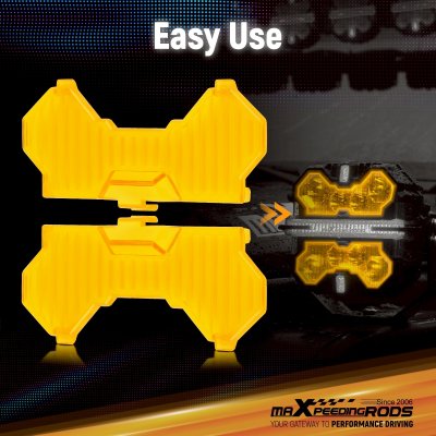 ฟิลเตอร์ครอบไฟ Filters LED สีเหลืองอำพัน maXpeedingrods 3.5 นิ้ว ทรงกลม แบบกระจายแสง อุปกรณ์เสริมสำหรับไฟขับขี่ ออฟโรด - 4 ชิ้น 3.5 Inch Amber  Flood light Cover for Auxiliary Driving LED Light Pods，4pcs