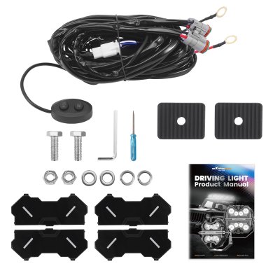 ไฟสปอตไลท์เสริม LED ทรงกลม 7 นิ้ว 250W คู่ | ไฟหลักสีขาว + DRL + RGB | IP68 ลำแสงสปอต + ด้านข้าง | MaXpeedingrods