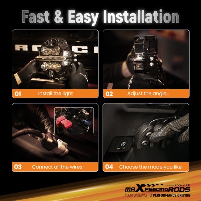 สปอตไลท์ 7 นิ้ว ทรงกลม ขับรถเสริมแสงสีขาวหลัก + สีเหลืองอําพัน/สีขาว | คู่ 190W | IP68 Spot Beam & Side Shooter