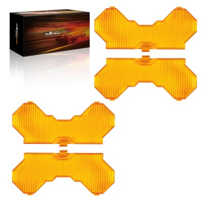 ฟิลเตอร์ครอบไฟ Filters LED สีเหลืองอำพัน 7 นิ้ว ทรงสี่เหลี่ยม แบบกระจายแสง อุปกรณ์เสริมสำหรับไฟขับขี่ ออฟโรด - 4 ชิ้น 7 Inch Amber  Flood light Cover for Auxiliary Driving LED Light Pods，4pcs