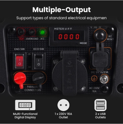 maXpeedingrods 1200 วัตต์ เครื่องปั่นไฟ Outdoor Camping เครื่ององกําเนิดไฟฟ้า กำลังไฟ 1.2 KW Generator Motorhome Caravan