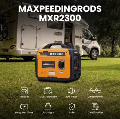 maXpeedingrods 2300 วัตต์ เครื่องปั่นไฟ Generator 4 จังหวะ 79cc OHV เครื่องปั่นไฟเบนซิน Digital Inverter พกพา