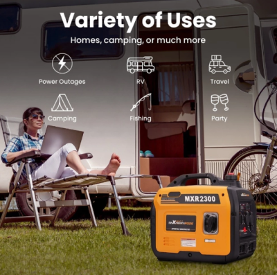 maXpeedingrods 2300 วัตต์ เครื่องปั่นไฟ Generator 4 จังหวะ 79cc OHV เครื่องปั่นไฟเบนซิน Digital Inverter พกพา