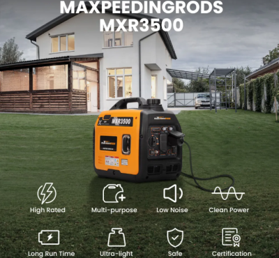 maXpeedingrods เครื่องปั่นไฟ Generator เครื่องกำเนิดไฟฟ้าฉุกเฉินอินเวอร์เตอร์ 3300 W 230 V น้ำหนักเบาสำหรับการเดินทางแคมป์ปิ้งไซต์ก่อสร้าง