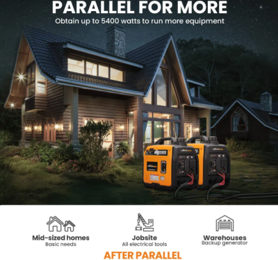maXpeedingrods เครื่องปั่นไฟ Generator เครื่องกำเนิดไฟฟ้าฉุกเฉินอินเวอร์เตอร์ 3300 W 230 V น้ำหนักเบาสำหรับการเดินทางแคมป์ปิ้งไซต์ก่อสร้าง