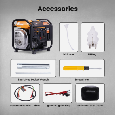 maXpeedingrods เครื่องปั่นไฟ 3200 วัตต์ 3200-Watt เครื่องกำเนิดไฟ Outdoor Camping อินเวอร์เตอร์ เครื่องยนต์ 145cc 4 จังหวะ OHV Quiet Digital Generator 3.2KW Motorhome
