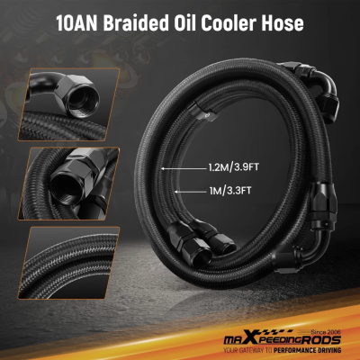 【16-ROW SET】Universal oil cooler ชุดออยคูลเลอร์ 16 แถว AN10 พร้อมสายถัก เทอร์โมสแตท แซนด์วิชเพลท Banjo 360° อลูมิเนียม รถแต่ง ระบายความร้อนเครื่องยนต์ รับประกันไทย