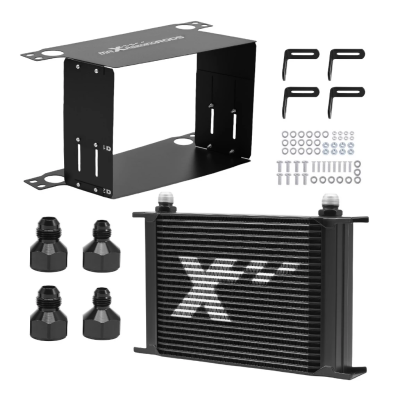 【25-ROW】Universal oil cooler ออยคูลเลอร์ 25 แถว AN10 อลูมิเนียม แบบ British พร้อมแอร์ไกด์ ขายึด ข้อต่อ AN8/AN6 ออยคูลเลอร์รถแต่ง ระบายความร้อนเครื่องยนต์ รับประกันไทย