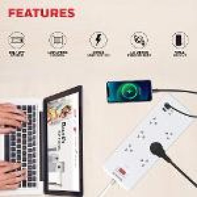 Honeywell 6 Outlet Surge Protector with 2 Type C & 2 USB