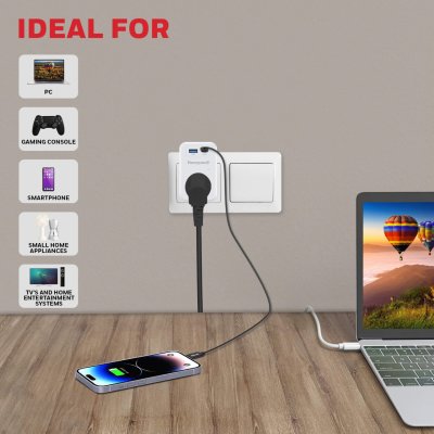 Honeywell Surge Cube with 1xType C with PD & 1xUSB